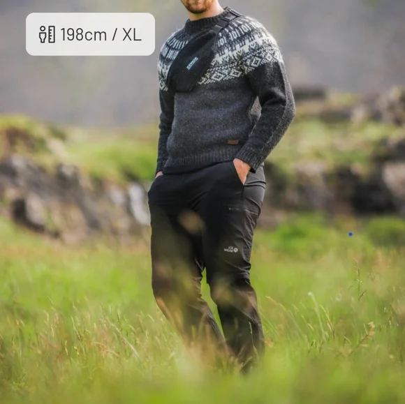 Men's Charcoal Nordic Knit Sweater - Picture 7 of 7